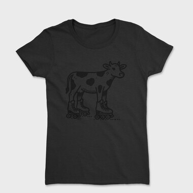 Funny Cow In Skate Rollers, Tricou Femei